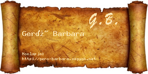 Gerő Barbara névjegykártya